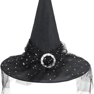 Sparkling Black Witch Hat for Kids